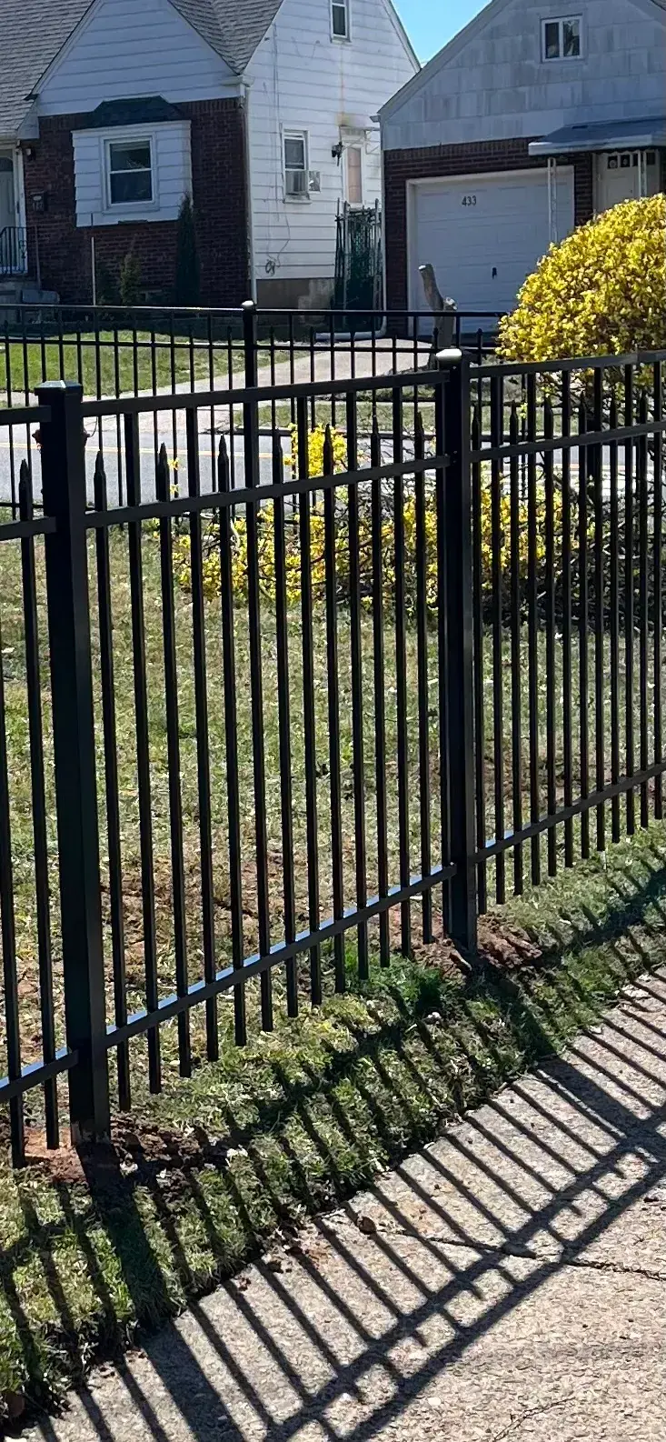 Aluminum Fence and Gate at the Sidewalk